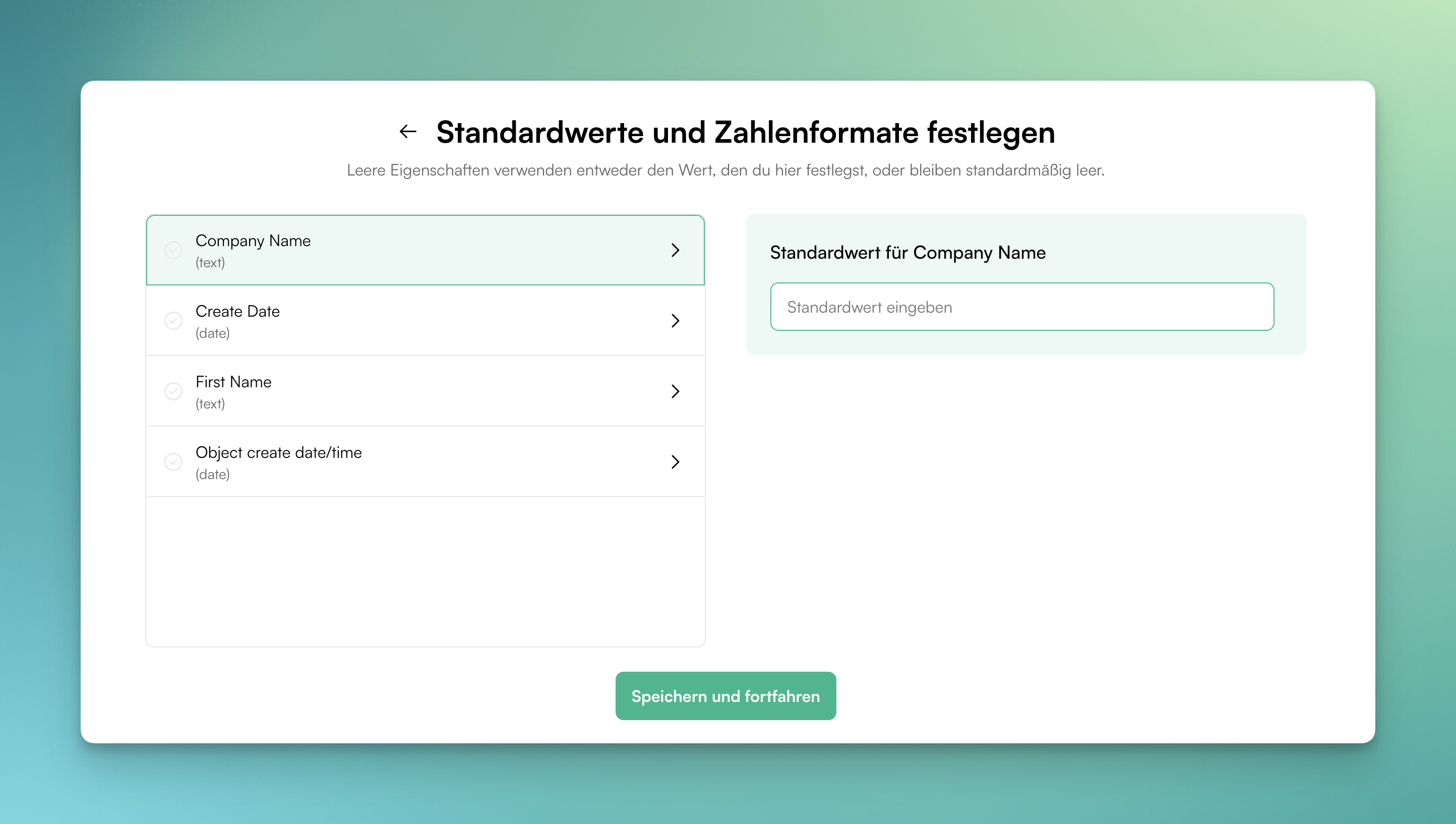 default-property-screen