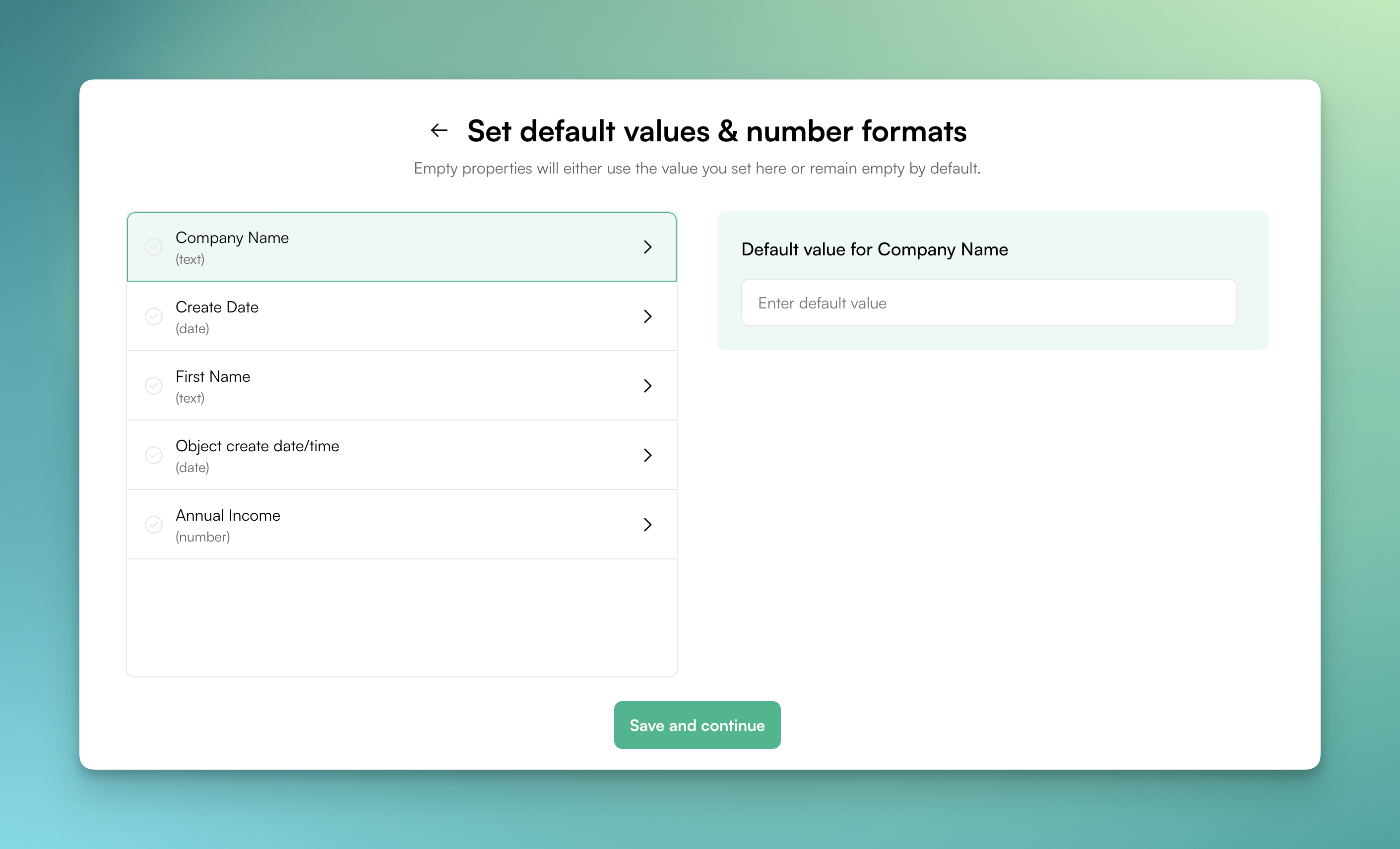 default-property-screen